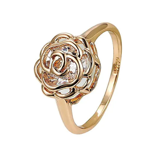 Rose Is A Rose Rings 18kt Rose Crystals In White Yellow And Rose Gold Plating