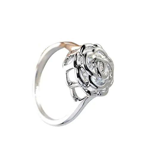 Rose Is A Rose Rings 18kt Rose Crystals In White Yellow And Rose Gold Plating